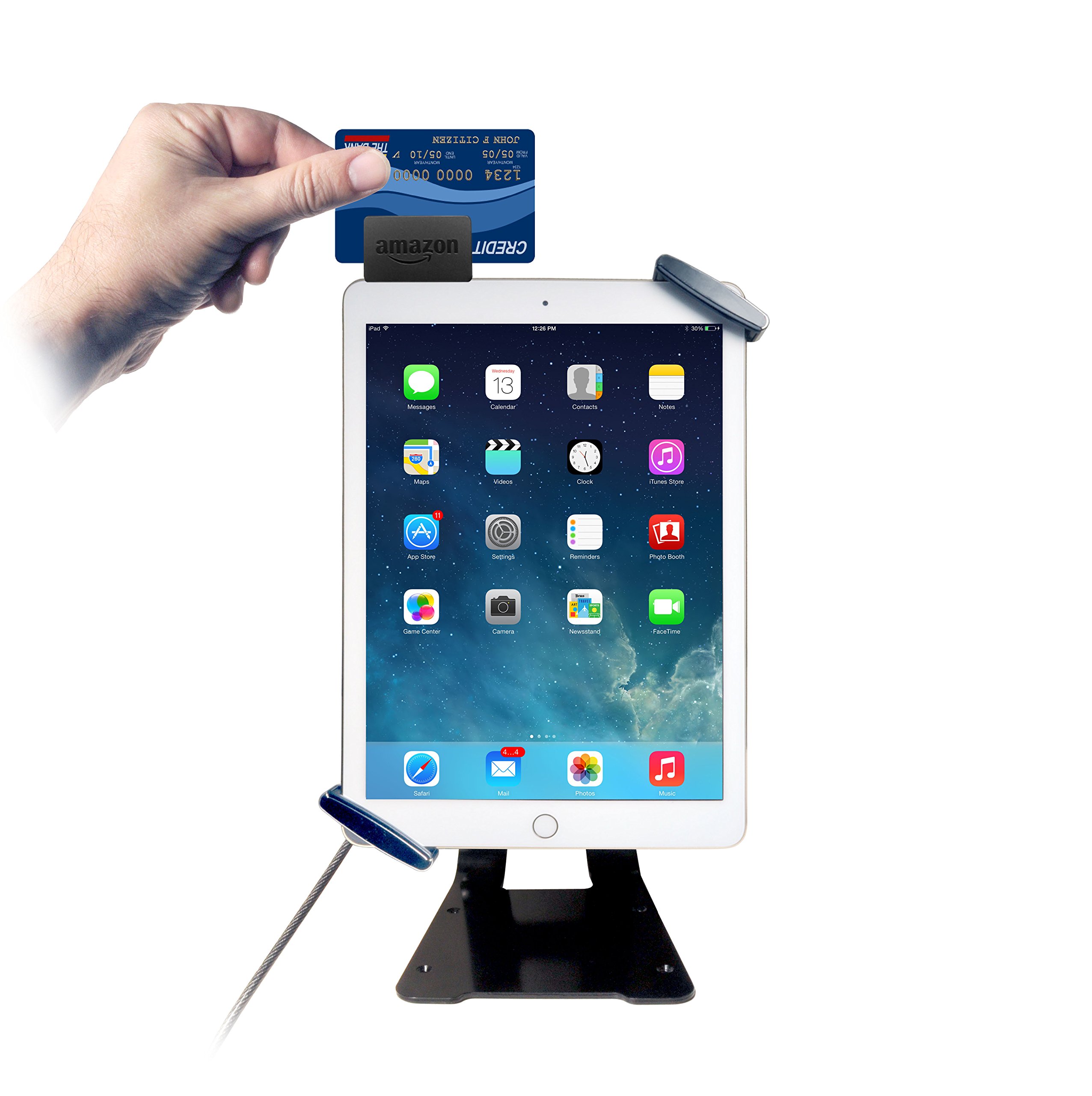 CTA Digital Universal Anti-Theft Tablet Stand & Security Grip - Compatible with iPad, Samsung Galaxy & More - Perfect for Travel, Cafes & Public Spaces