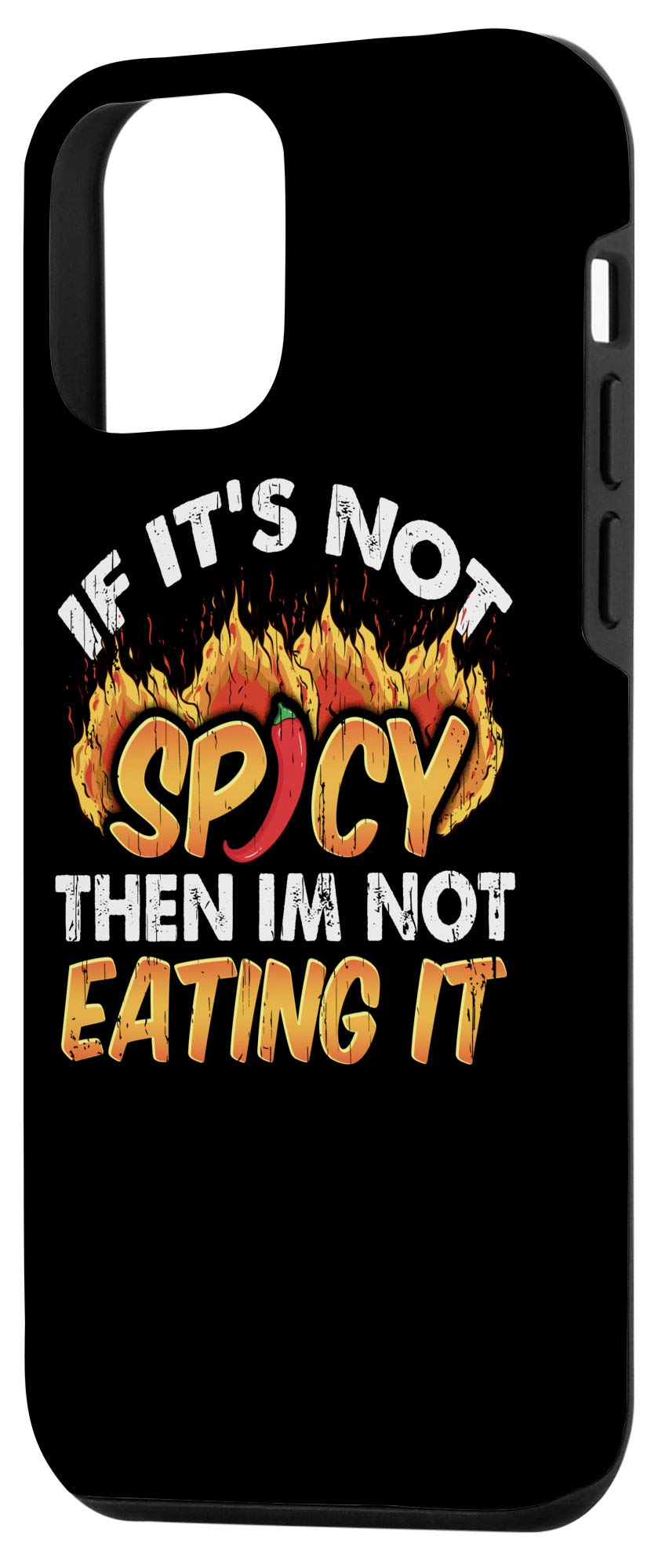 iPhone 12 Mini Phone Case - Spicy Hot Pepper & Taco Design - Funny Distressed Gift for Food Lovers - Perfect for Mexican Cuisine Fans & Taco Tuesday Celebrations