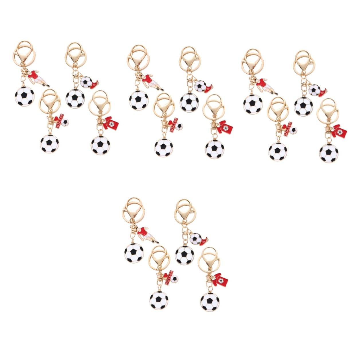 16 Pcs Football Keychain Set - Zinc Alloy Key Rings for Sports Fans & Gifts