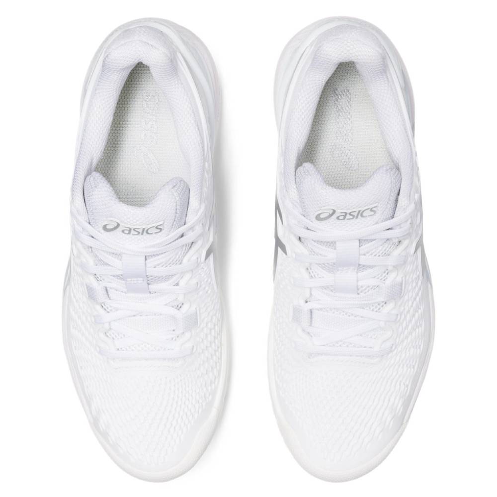 ASICS Gel Resolution 9 Women's Tennis Shoes - White/Silver - High-Performance Court Shoes for Women - Perfect for Tennis, Pickleball & Indoor Court Sports