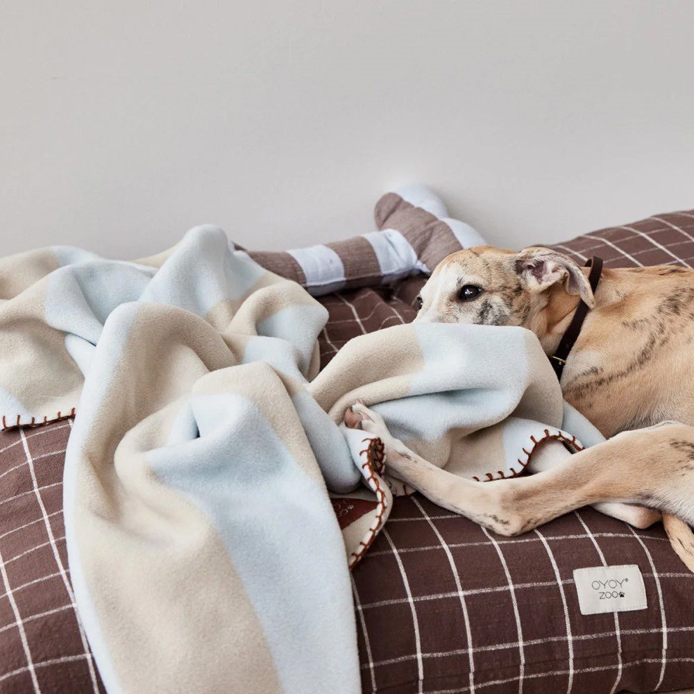 OYOY ZOO Kaya Dog Blanket - Soft & Cozy Pet Blanket for Dogs & Cats, Ice Blue, 2 Sizes (Small & Large) - Perfect for Couch, Bed & Travel Use