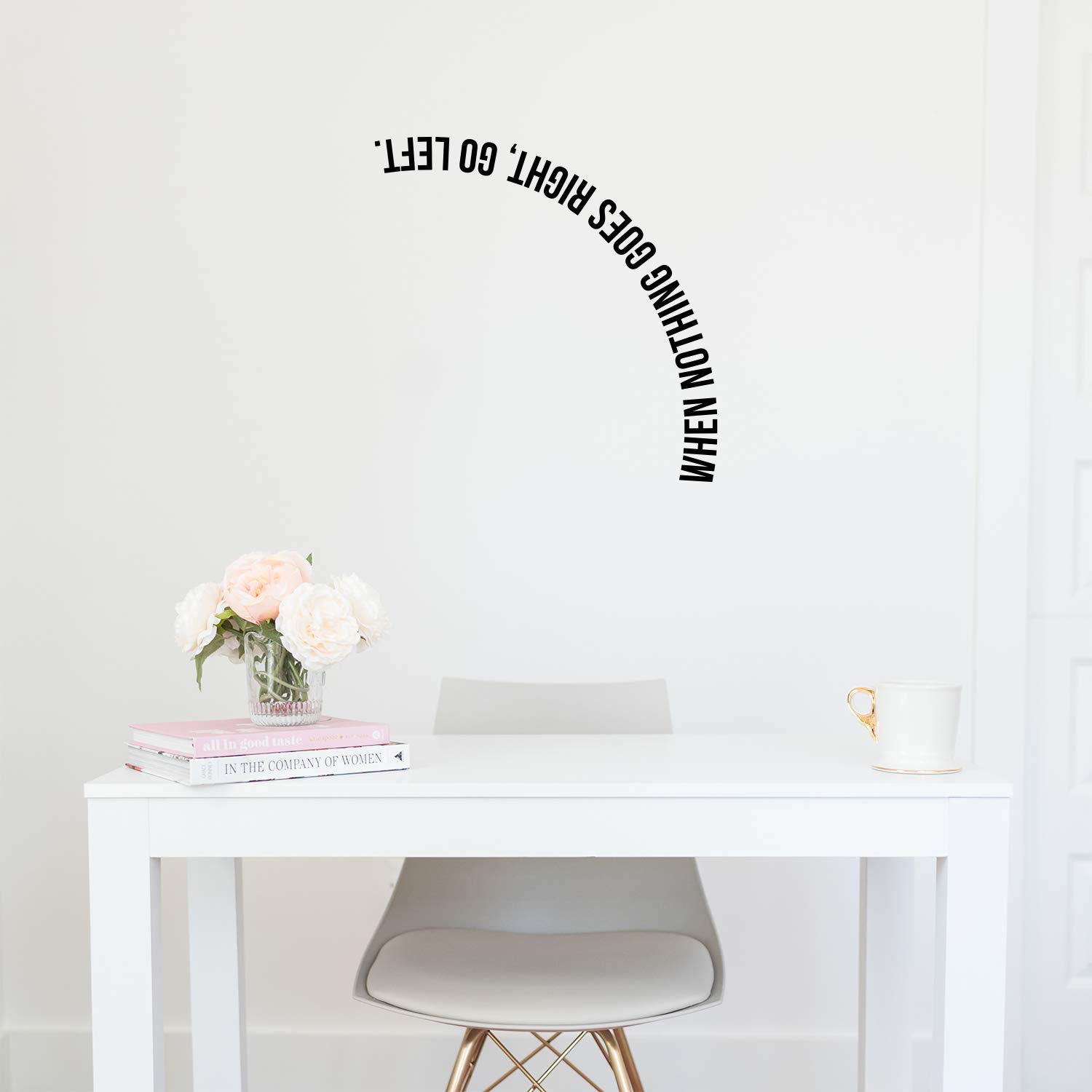 Vinyl Wall Art Decal - When Nothing Goes Right Go Left - 22