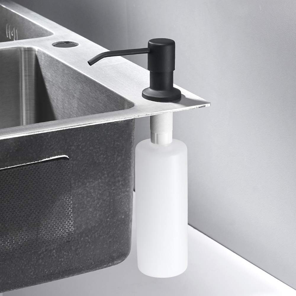 OWOFAN Matte Black LED Light Kitchen Sink Faucet with Pull Down Sprayer and Soap Dispenser - Modern Touchless Water Saving Faucet for Home, Restaurant & Commercial Use