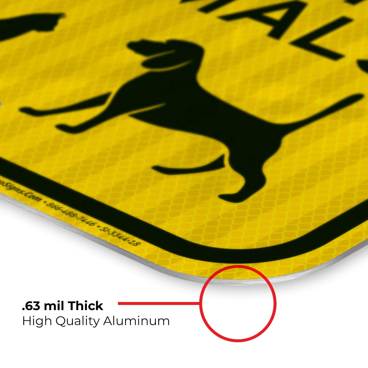 Slow 5 MPH Watch for Animals Sign - 12x18 Inch Reflective Aluminum Traffic Sign - 3M EGP Coated, Fade Resistant - USA Made for Driveways, Neighborhoods & School Zones