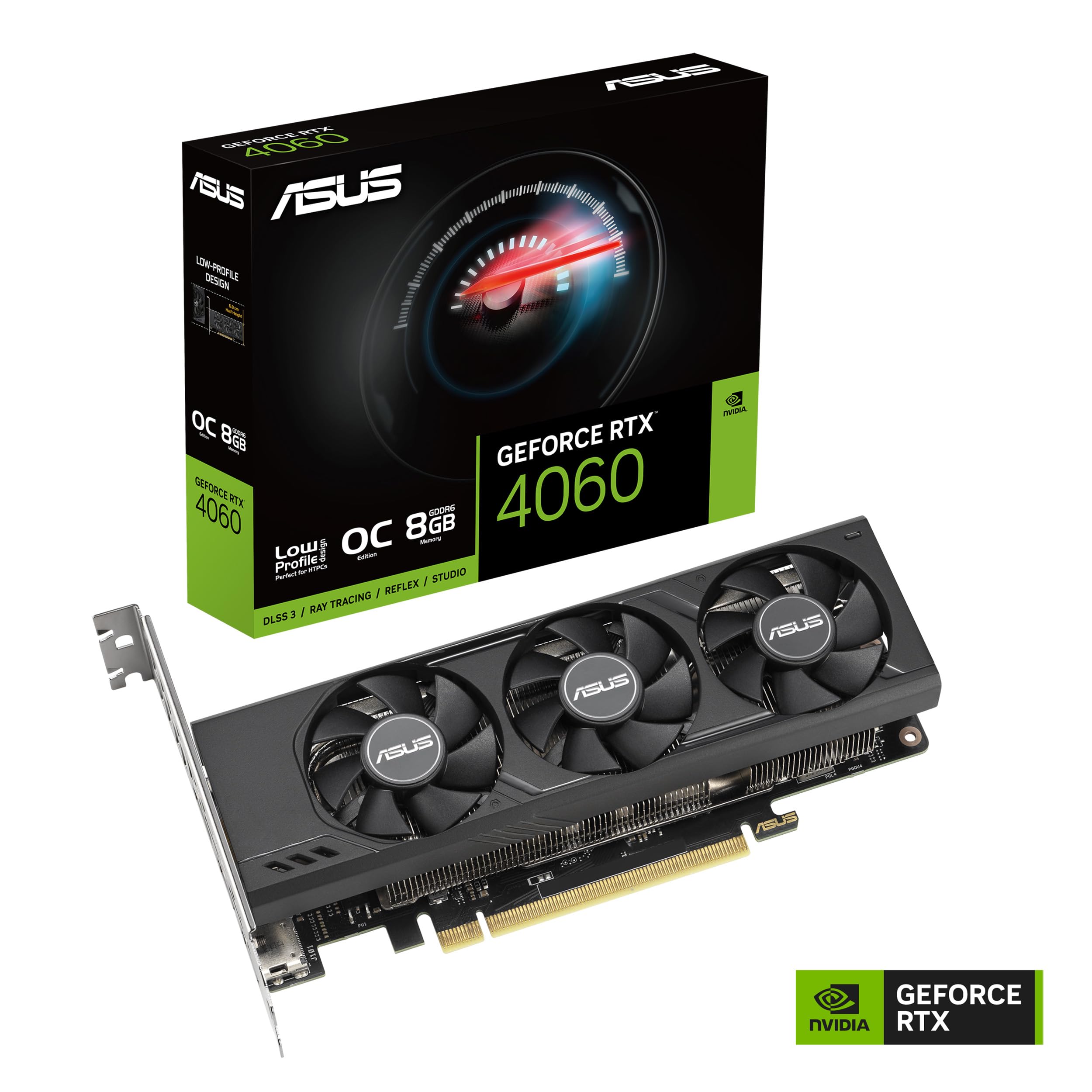 ASUS GeForce RTX 4060 LP BRK OC Edition 8GB GDDR6 Gaming Graphics Card | NVIDIA RTX 4060 with DLSS 3 | PCIe 4.0 | Dual DisplayPort 1.4a & HDMI 2.1a | Compact Low-Profile Design | Perfect for 1080p Gaming & Small Form Factor PC Builds