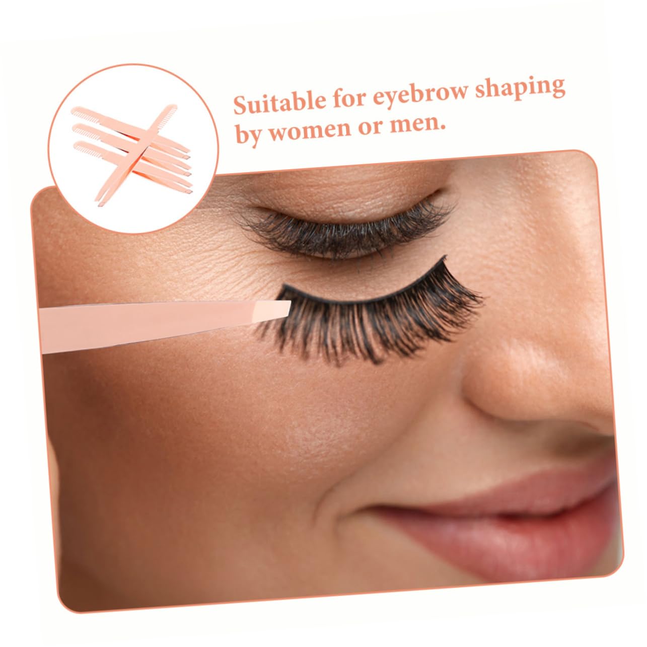 Rose Gold Precision Eyebrow Tweezers for Women - Professional Slant Tip for Eyebrow Shaping, Facial Hair Removal & Eyelash Extensions - Perfect for Home Salon, Travel & Makeup Kit Essentials
