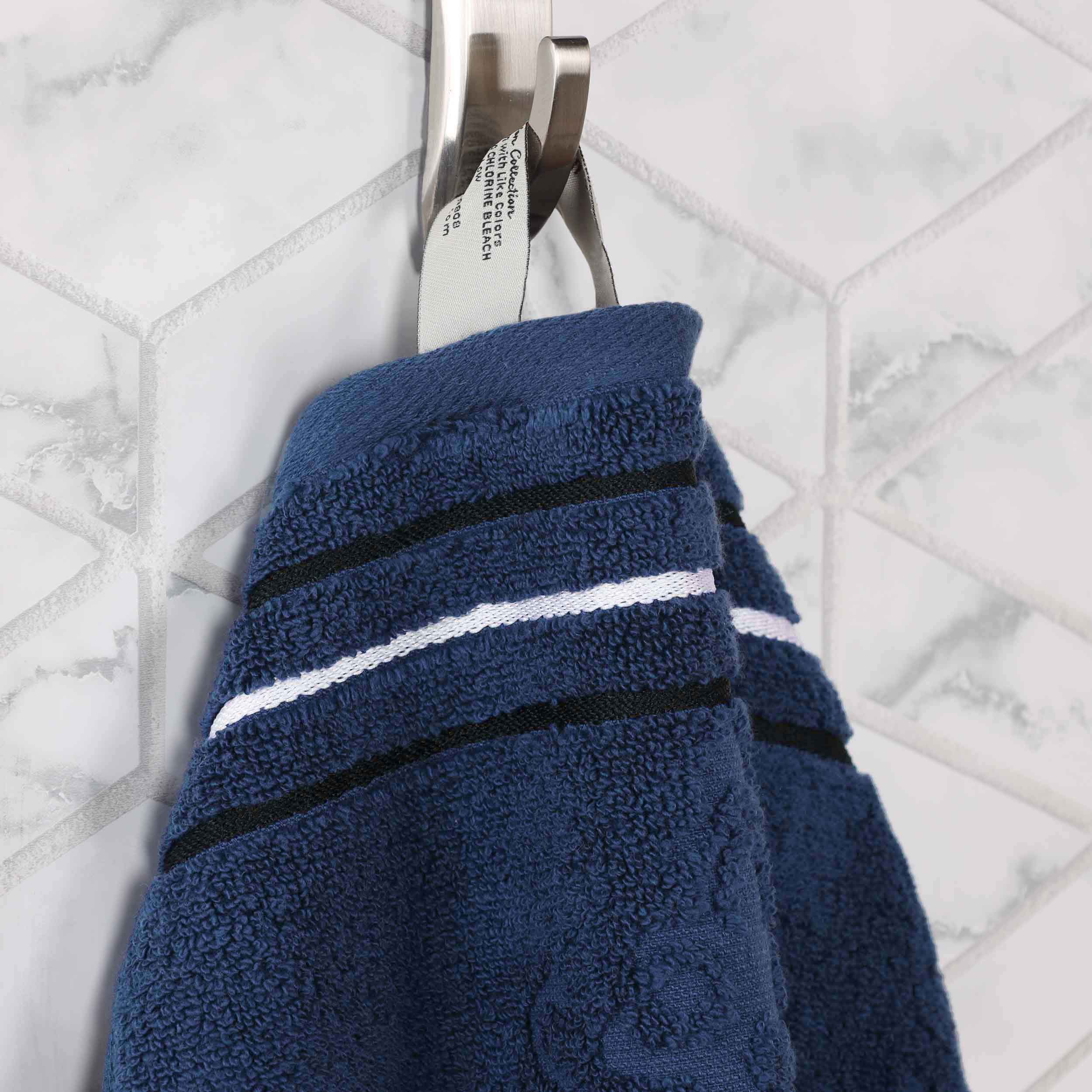 Premium 9-Piece Sadie Zero Twist Cotton Towel Set - Solid & Jacquard Floral Design | Ultra Soft & Absorbent Bath Towels, Hand Towels & Washcloths | Perfect for Spa, Bathroom & Luxury Home Decor