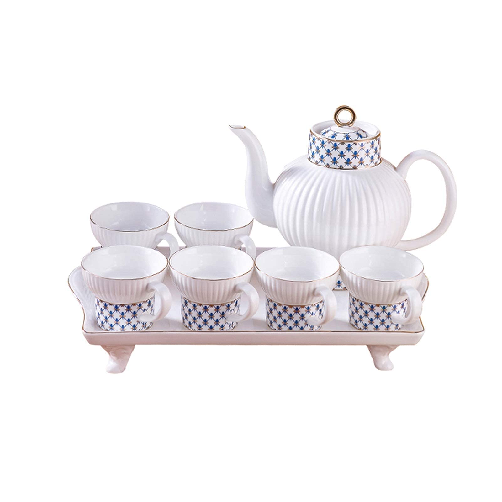 Premium Porcelain Tea Set with Floral Design - Elegant Afternoon Tea Cups, Coffee Mugs & Latte Cups for Home, Office or Gifts - Perfect for Tea Parties, Coffee Breaks & Relaxation