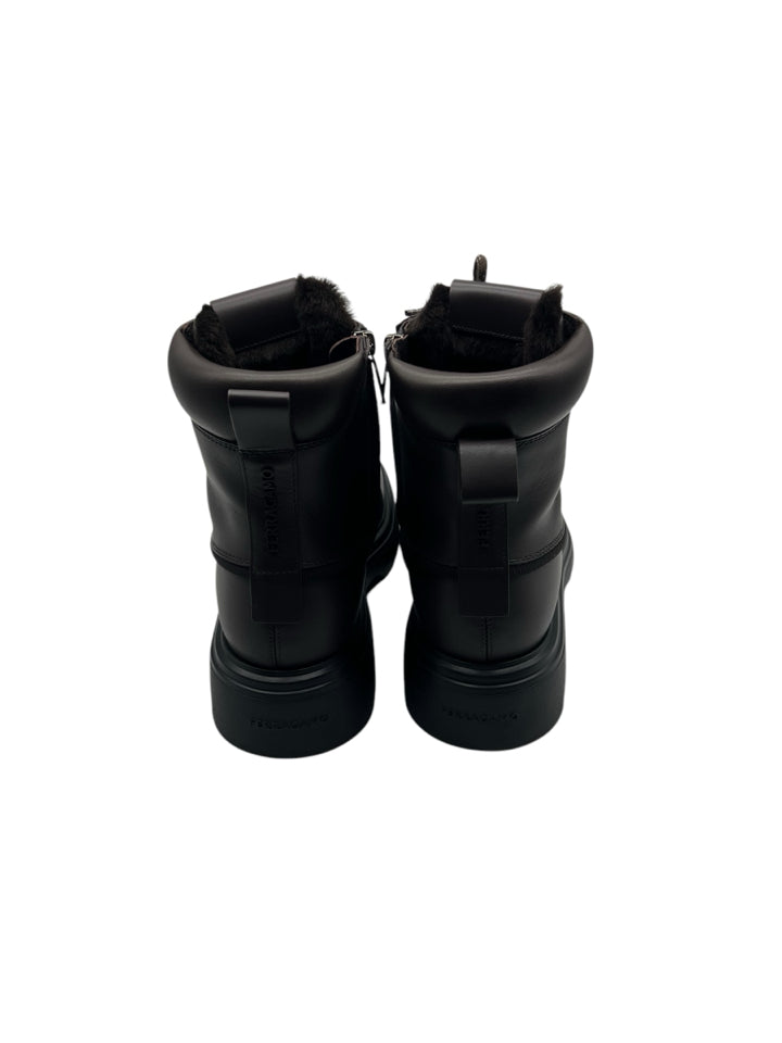 Ferragamo Maxi Tongue Combat Boots for Men | Size 8.5 (Fits US 9.5) | Premium Leather Military Boots for Casual Wear & Outdoor Adventures