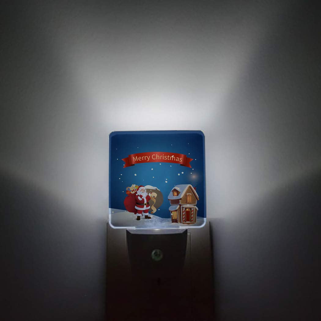 LED Night Light with Auto Sensor - Plug in Wall for Bedroom, Bathroom, Hallway - Christmas Decor