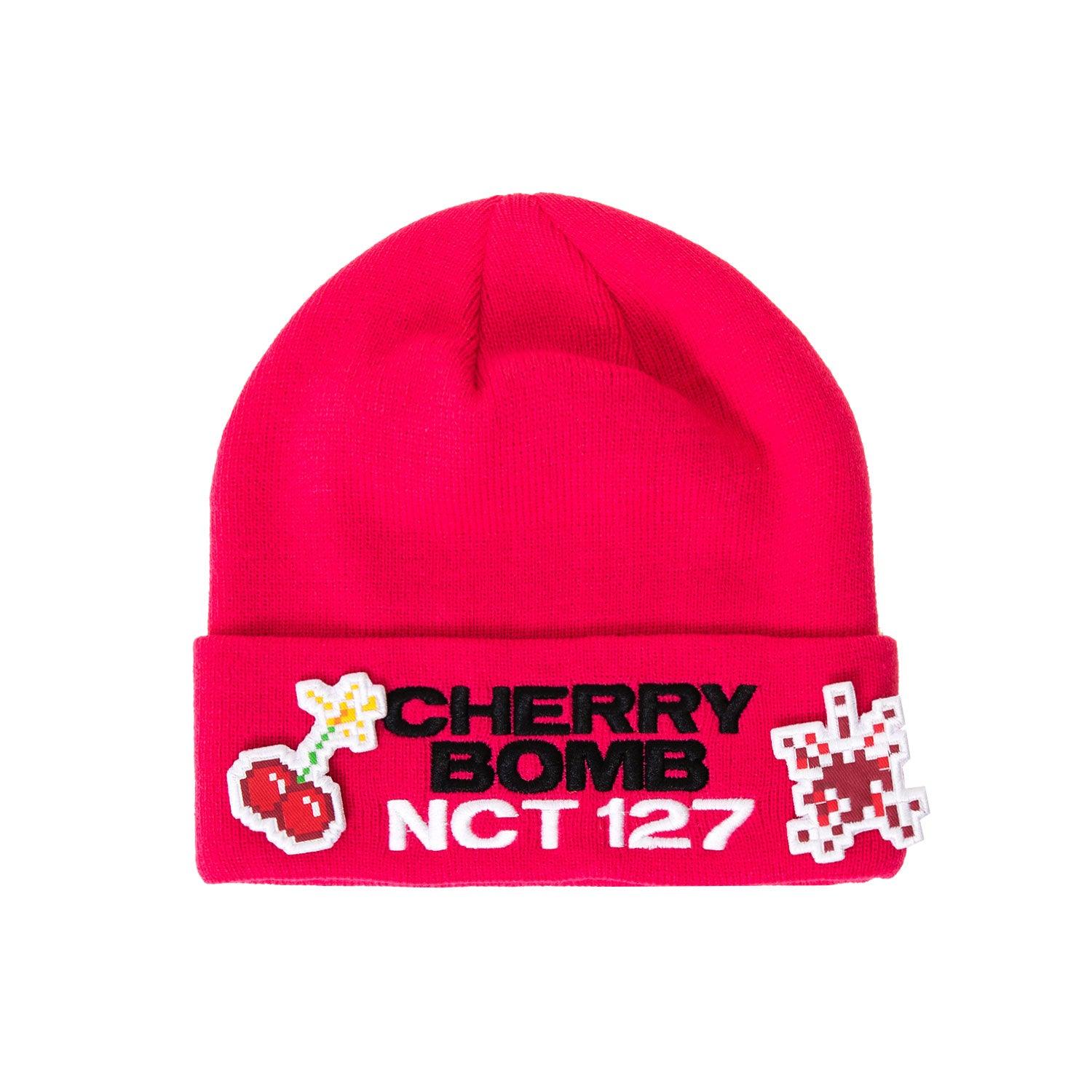 NCT 127 'CHERRY BOMB BEANIE' Official Kpop Merchandise - Trendy Unisex Winter Hat for Fans & Streetwear Fashion - Perfect for Concerts, Gifts & Cold Weather