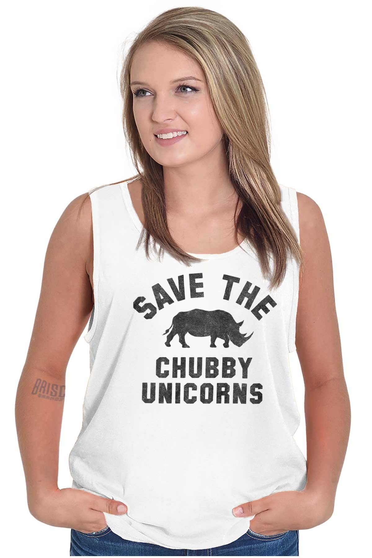 Save The Chubby Unicorns Fantasy Graphic Tank Top for Men & Women - Casual Summer Tee for Beach, Parties & Everyday Wear