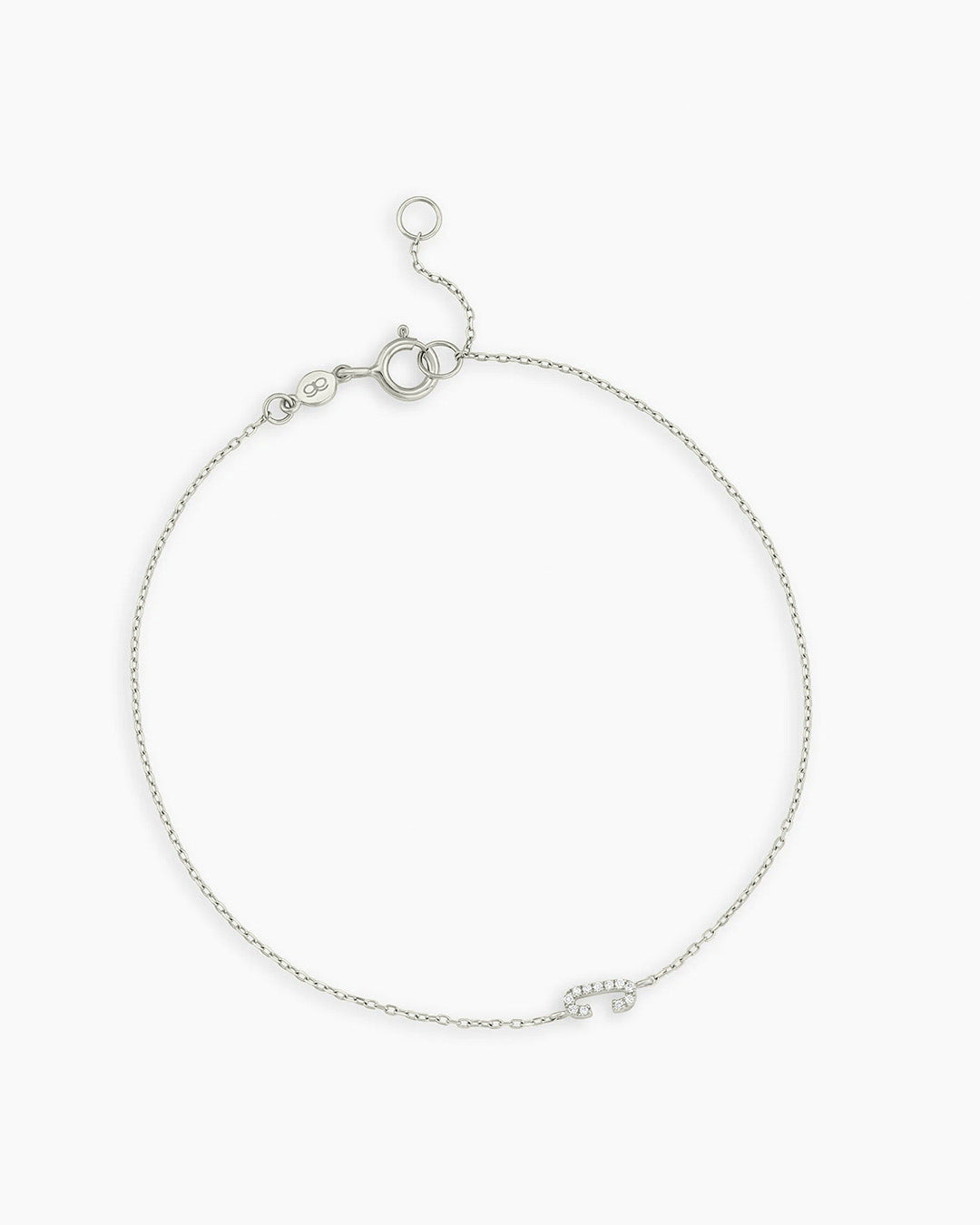 Diamond Pavé Alphabet Bracelet - Personalized Initial Letter Bracelet for Women, Sterling Silver or Gold Plated, Elegant Gift for Birthday, Anniversary, Valentine's Day | Perfect for Everyday Wear & Special Occasions