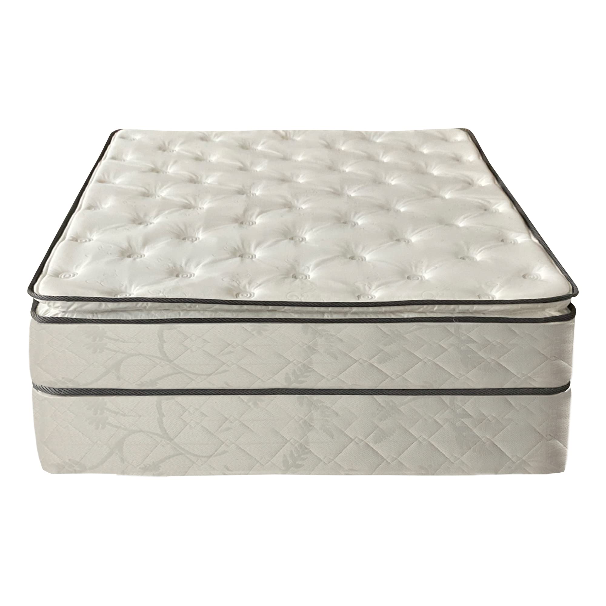 10-Inch Medium Plush Pillowtop Innerspring Mattress & 4-Inch Metal Box Spring Set - Twin XL Size 79