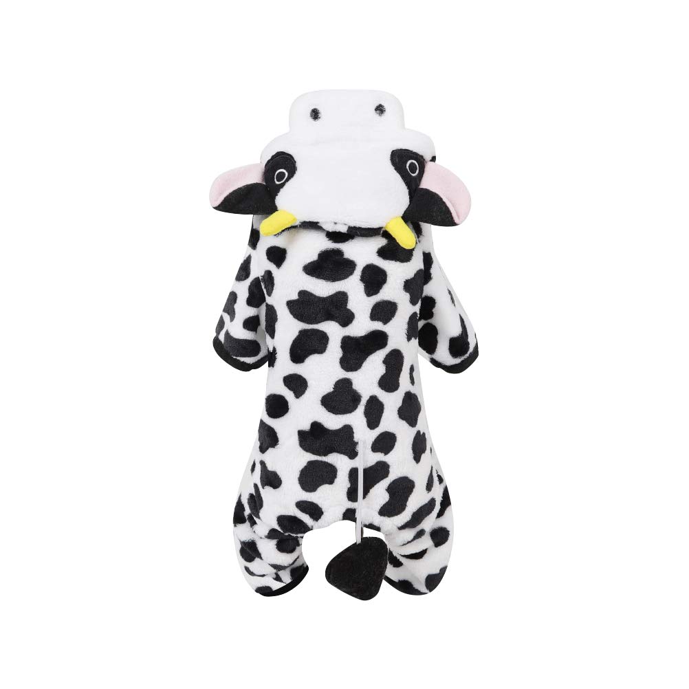 Cute Dog Cow Costume for Halloween - Soft & Comfortable Pet Jumpsuit, Puppy Halloween Outfit - Size XS - Perfect for Halloween Parties & Pet Photo Shoots