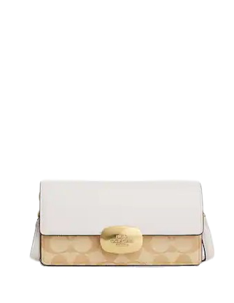 Coach Eliza Small Flap Crossbody Bag in Signature Canvas - Stylish & Compact Purse for Women, Perfect for Everyday Use, Travel & Date Nights