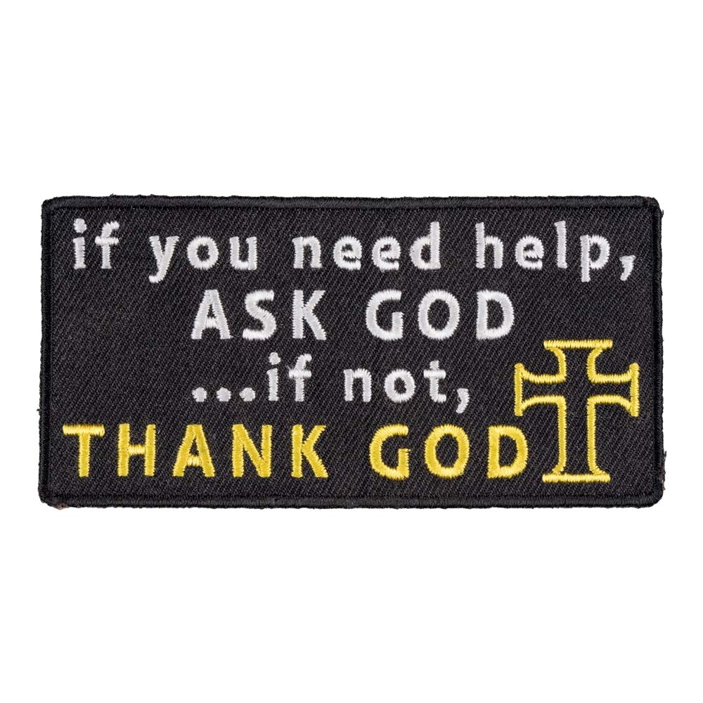 Religious Christian Iron-on Patch - 'If You Need Help Ask God' Embroidered Sew-on Badge for Jackets, Hats & Bags | Faith-Based Apparel Accessory for Church, Bible Study & Daily Inspiration