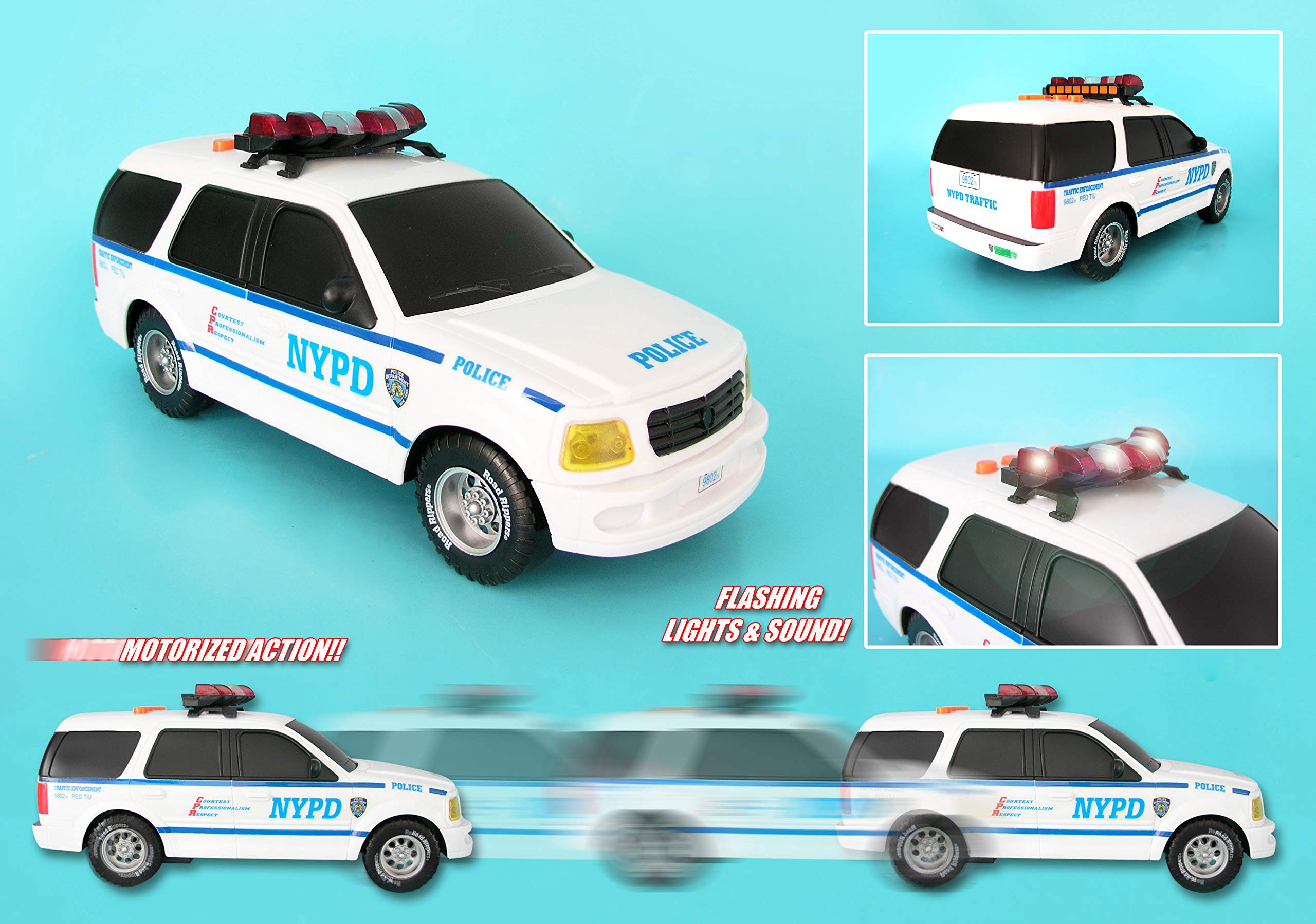 NYPD Motorized SUV Toy with Lights & Sounds - Remote Control Police Car for Kids, Realistic Emergency Vehicle for Play & Collectors