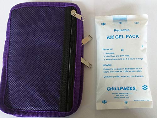 Insulin Cooler Travel Case for Diabetic Medication - Portable Insulin Pen & Syringe Organizer with Ice Pack, 8 oz, Purple - Perfect for Travel, Work & Outdoor Activities