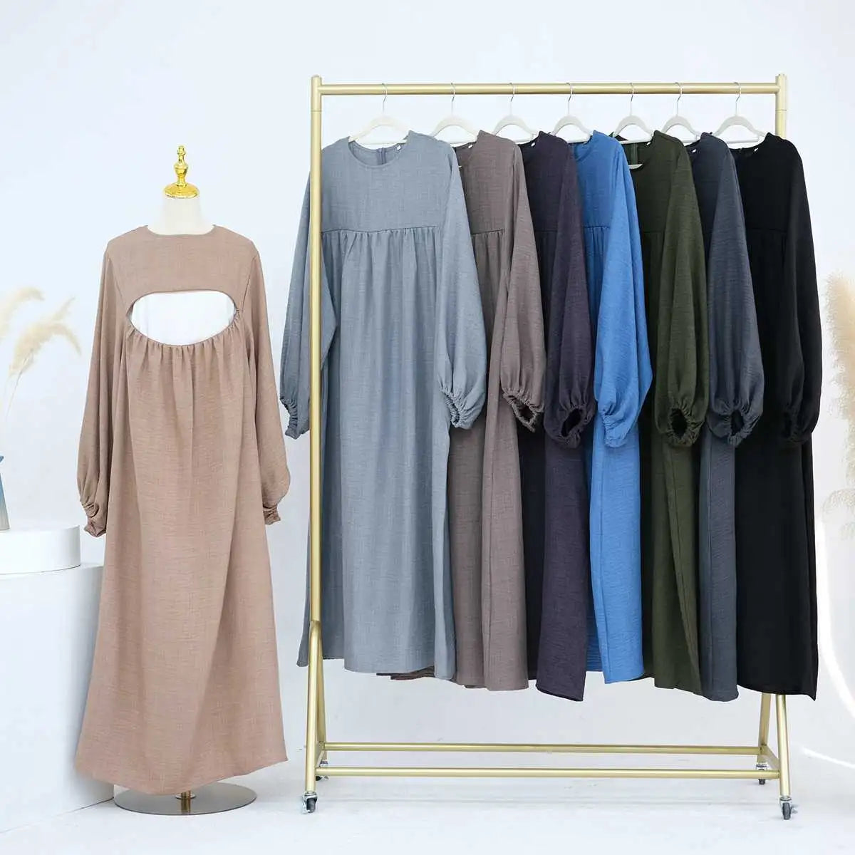 Comfortable & Stylish Nursing Abaya Dress for Breastfeeding Moms - Perfect for Prayer, Outings & Nursing in Public