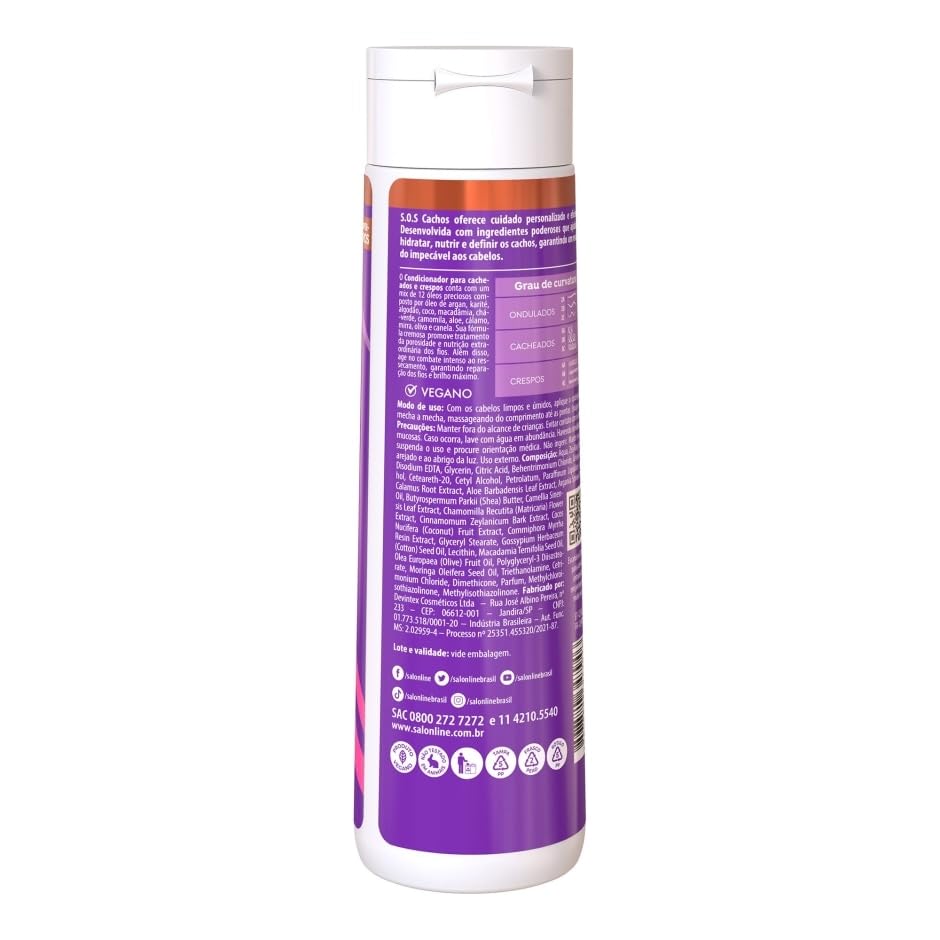 Salon Line SOS Curls Super Oils Shampoo & Conditioner Set (2 x 10.14 Fl Oz) - Hydrating Hair Care for Curly & Frizzy Hair - Perfect for Daily Use & Salon-Quality Results at Home