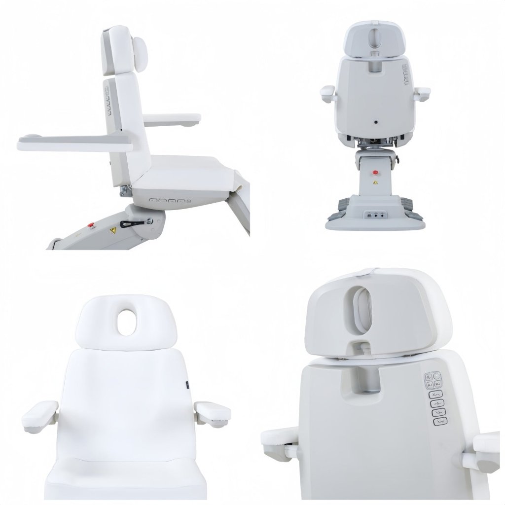SilverFox 2246EBN Electric 4-Motor Professional Facial Bed with Memory Function - Adjustable Esthetician Chair for Spa & Salon Treatments, Includes Hand Remote, Paper Holder & Foot Cover Package - Perfect for Facials, Massage & Skin Care Procedures