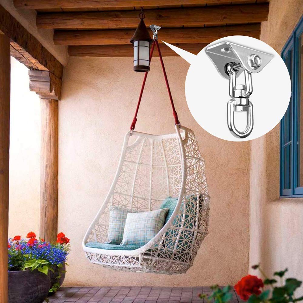 **Stainless Steel U-Shaped Ceiling Hook - Heavy Duty Hammock Chair Hanging Kit for Concrete & Wooden Beams - Easy Installation for Ceiling Fans, Leisure Sofa, Sandbags, Hammocks & Rings - Perfect for Indoor & Outdoor Relaxation**