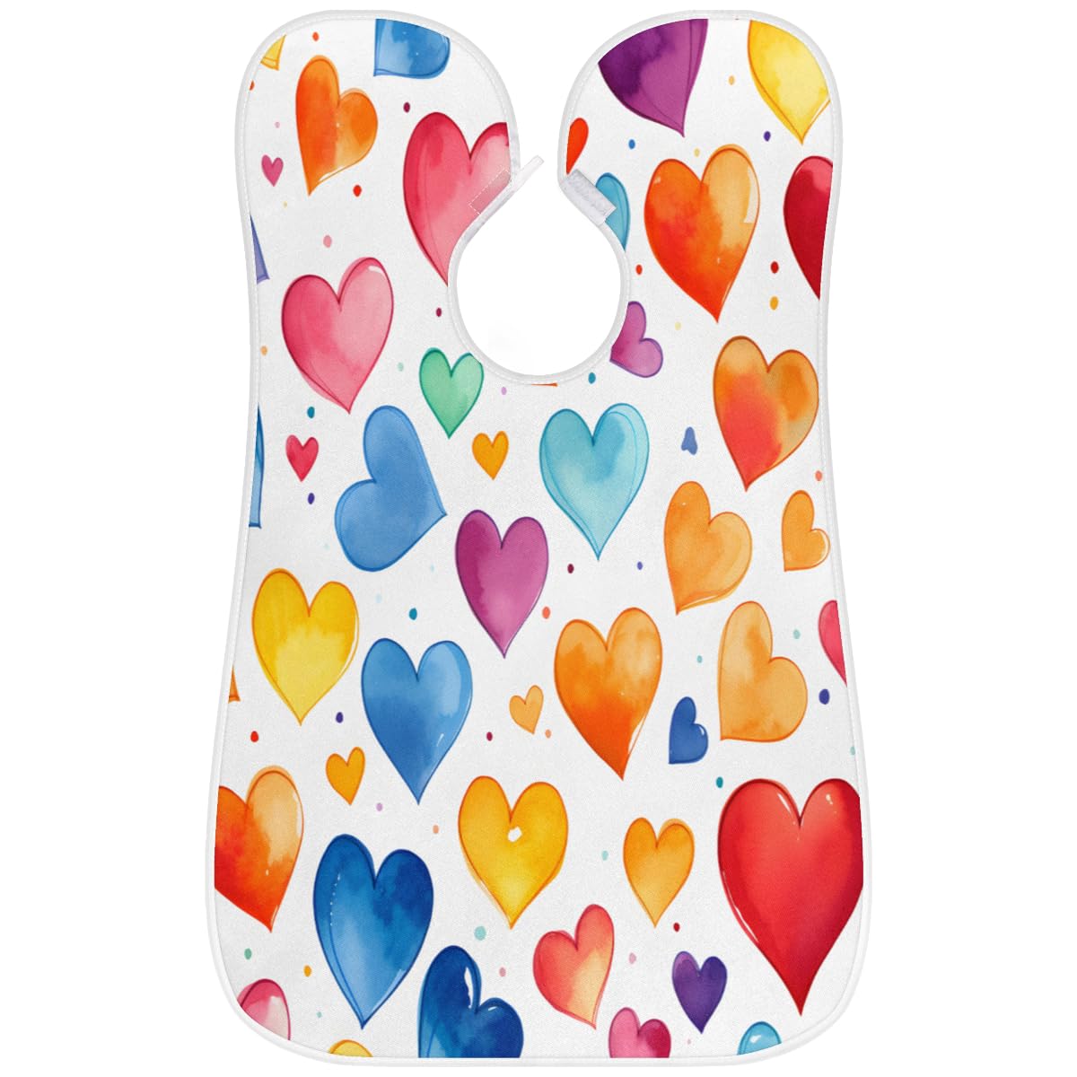 Colorful Hearts Pattern Beard Shaving Bib for Men - Waterproof Hair Dye Apron & Makeup Cape for Women - Sink Hair Catcher & Barber Accessories - Perfect for Home Grooming, Salon Use & DIY Haircuts