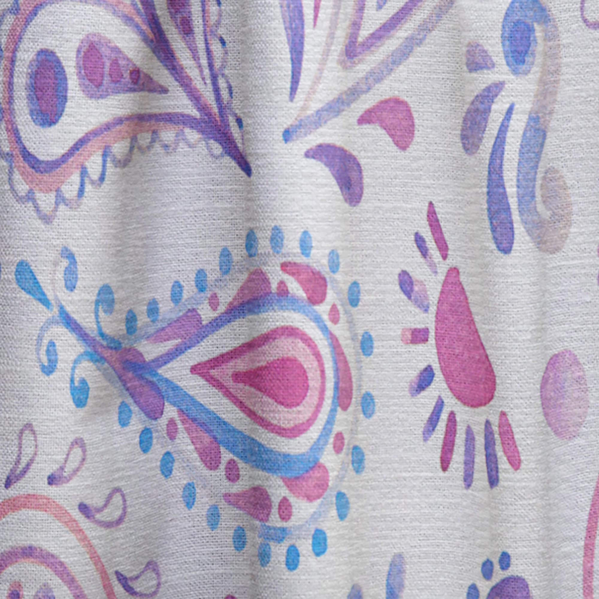 DesignQ Pink Purple Paisley Thermal Insulated Curtains - Single Panel 52x120 - Elegant Window Treatments for Bedroom & Living Room - Perfect for Home Decor, Privacy & Temperature Control