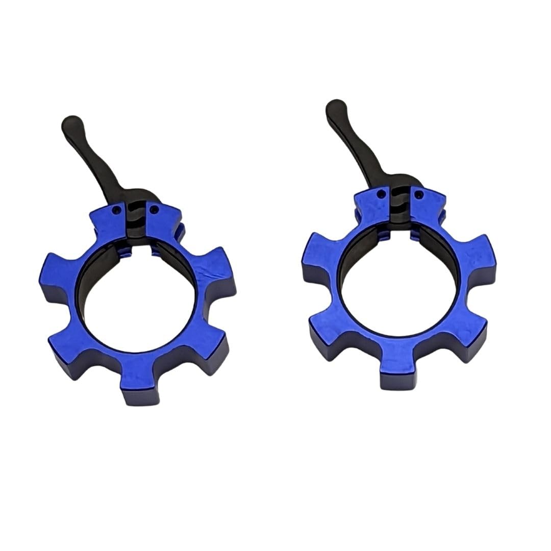 HulkFit 2-Inch Olympic Aluminum Barbell Clamp Collars - Secure Weight Plates for Strength Training, Weightlifting, Bench Press, Squats & Deadlifts - Heavy Duty Gym Equipment for Home & Commercial Use - Multicolor