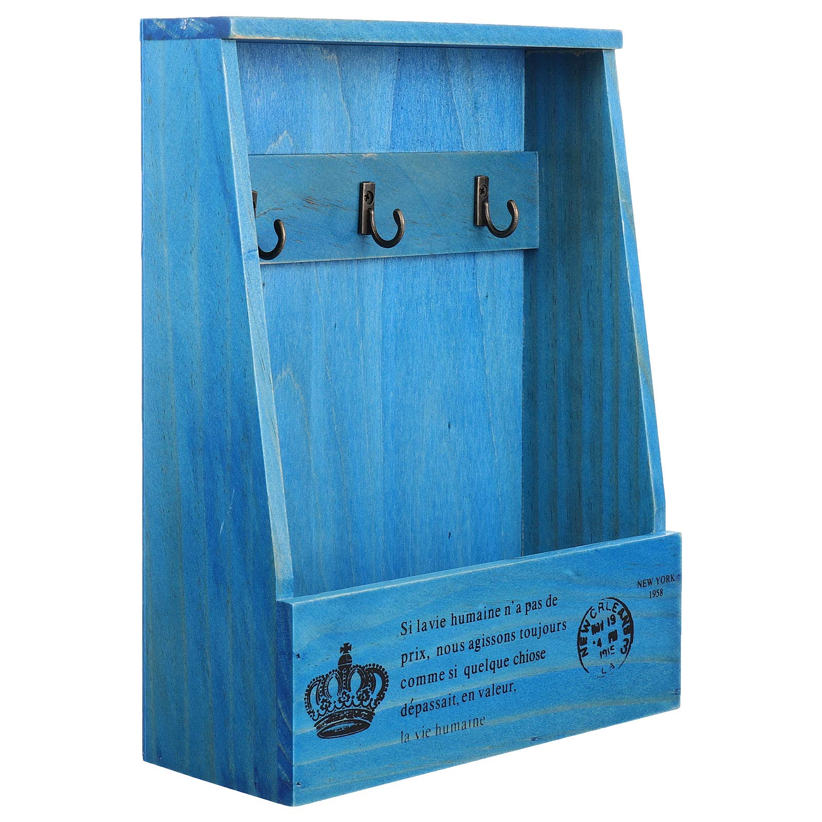 BESPORTBLE Wall Mount Key Holder - Hanging Key Storage Box with Hooks for Home, Office & Entryway Organization - Durable Key Case & Container for Keys, Mail & Small Essentials