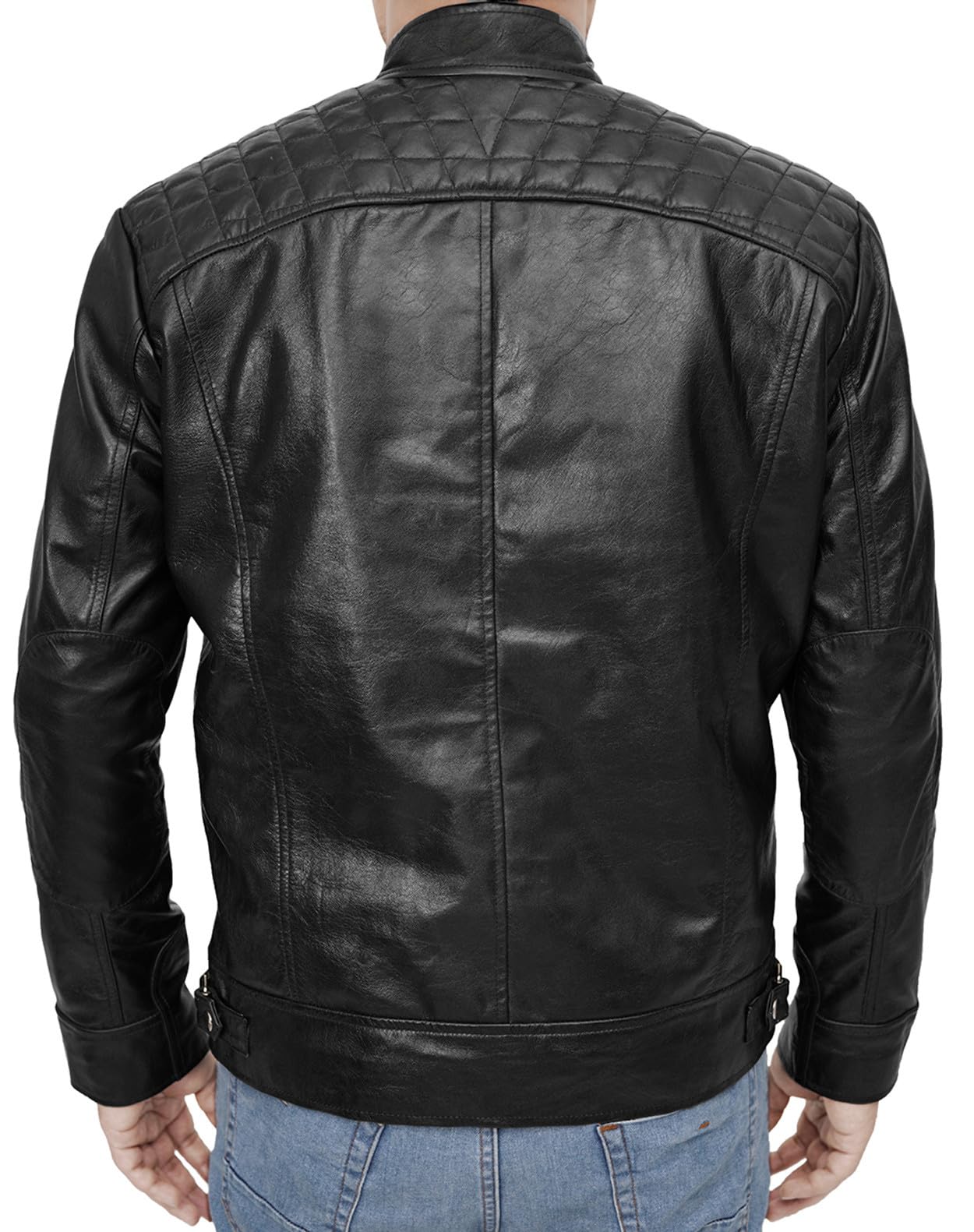 Genuine Lambskin Diamond Quilted Leather Jacket for Men - Slim Fit Real Leather Jacket with Classic Style | Perfect for Casual Wear, Date Nights & Outdoor Adventures