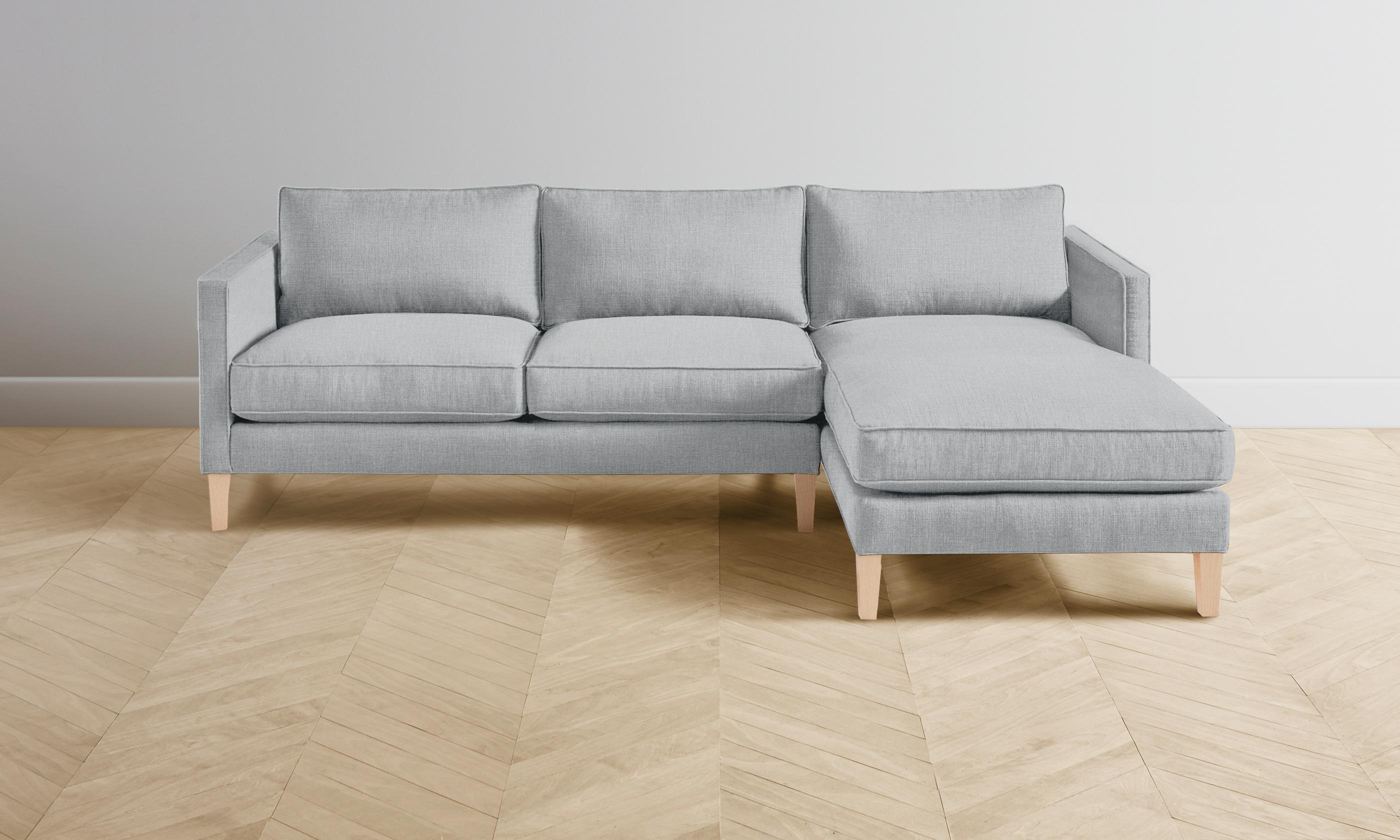 Crosby Sectional Sofa - Performance Linen Weave Cloud Comfort Couch for Living Room | Modern Home Decor & Cozy Lounge Furniture