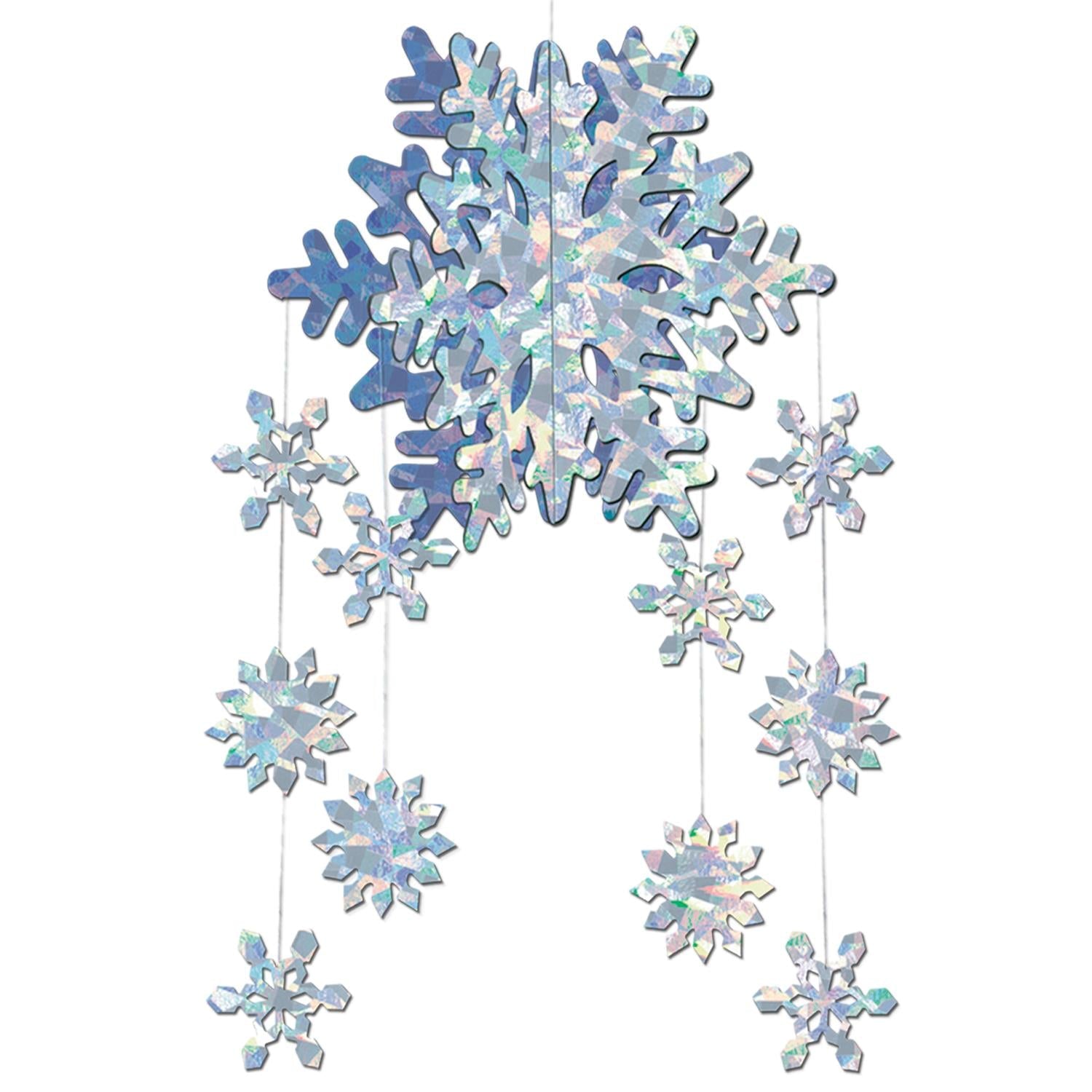 12 Pack Beistle Christmas 3D Snowflake Mobile Hanging Decorations - Perfect for Holiday Party, Home, Classroom & Office Decor (White)