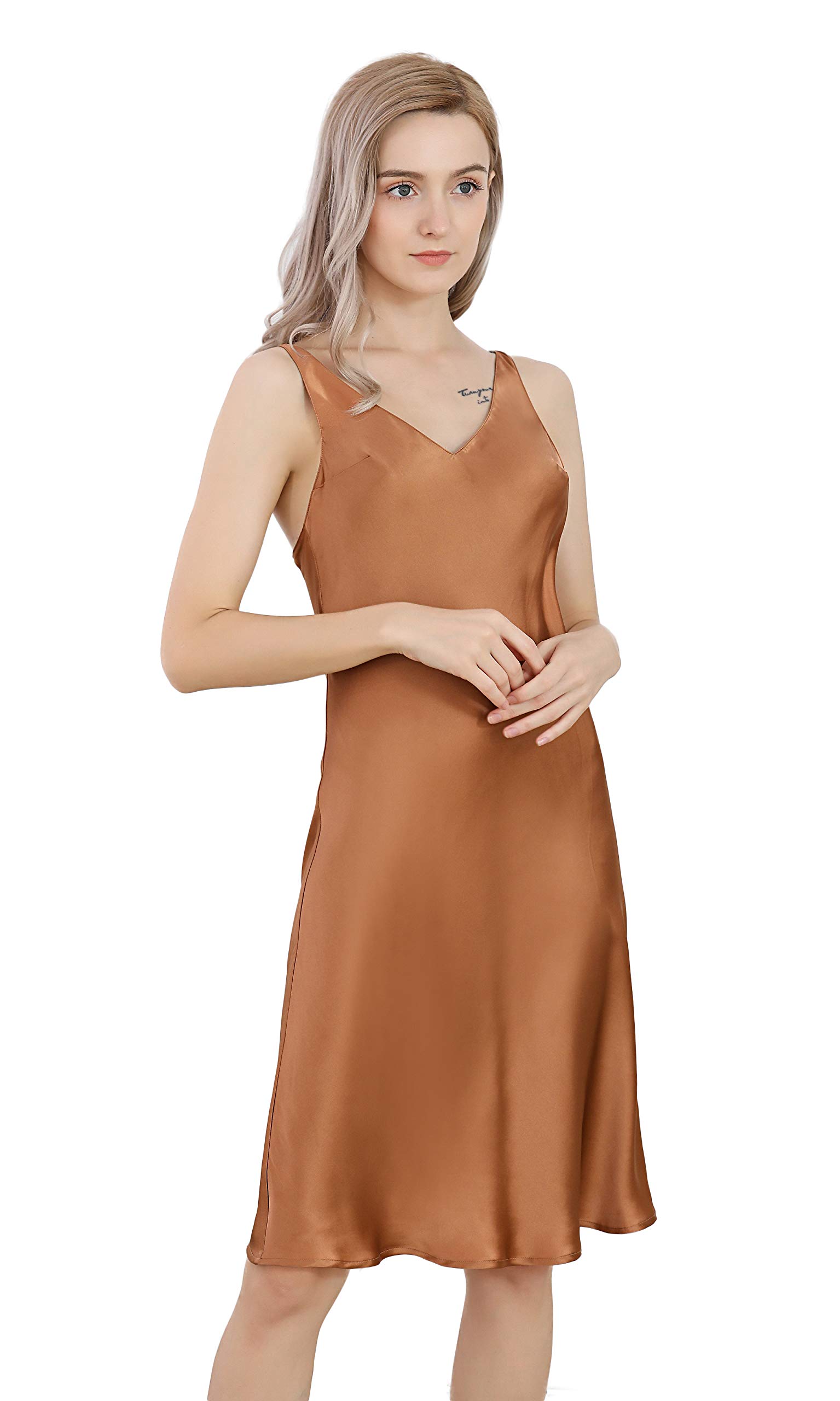 Silk Nightgown for Women - Sleeveless Luxury Nightdress - Perfect for Sleepwear, Loungewear & Bridal Gift