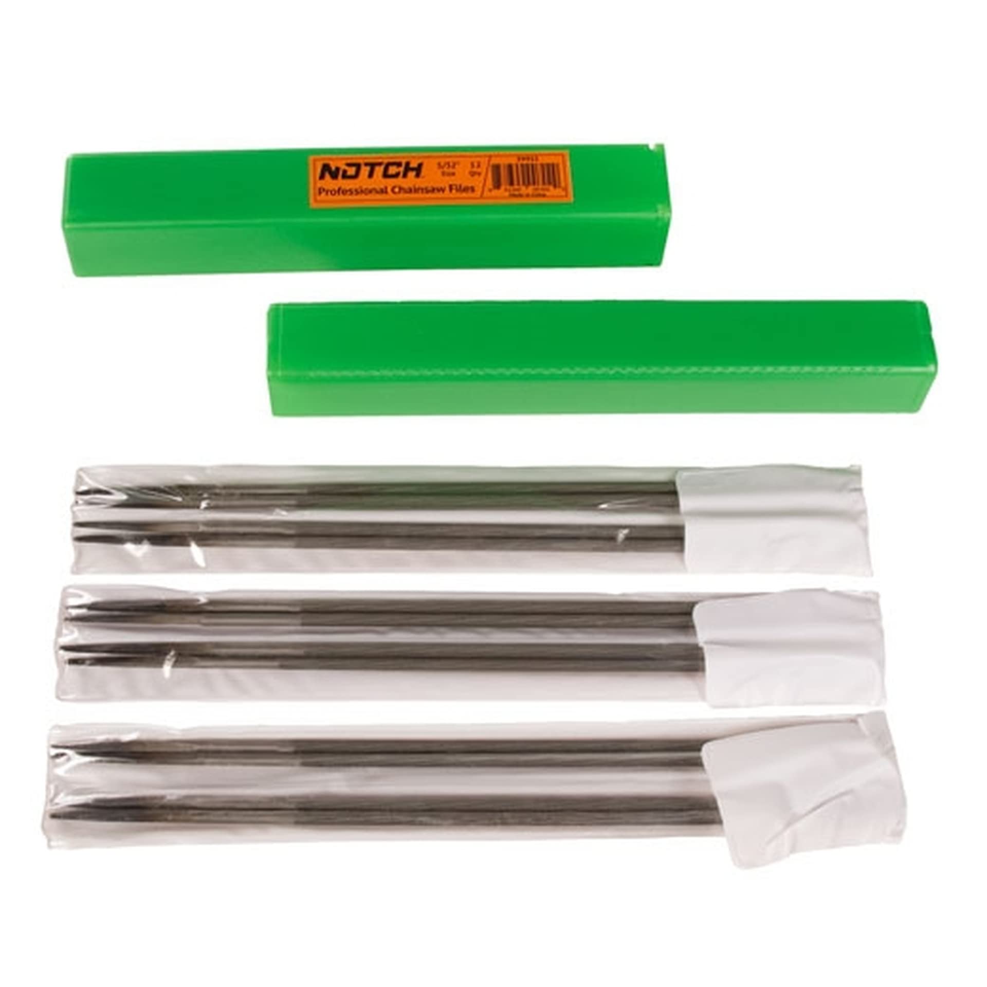 Notch Chainsaw Files - Box of 12 | Professional Sharpening Tools for Chainsaw Blades | Perfect for Woodworking, Tree Cutting & Forestry Maintenance