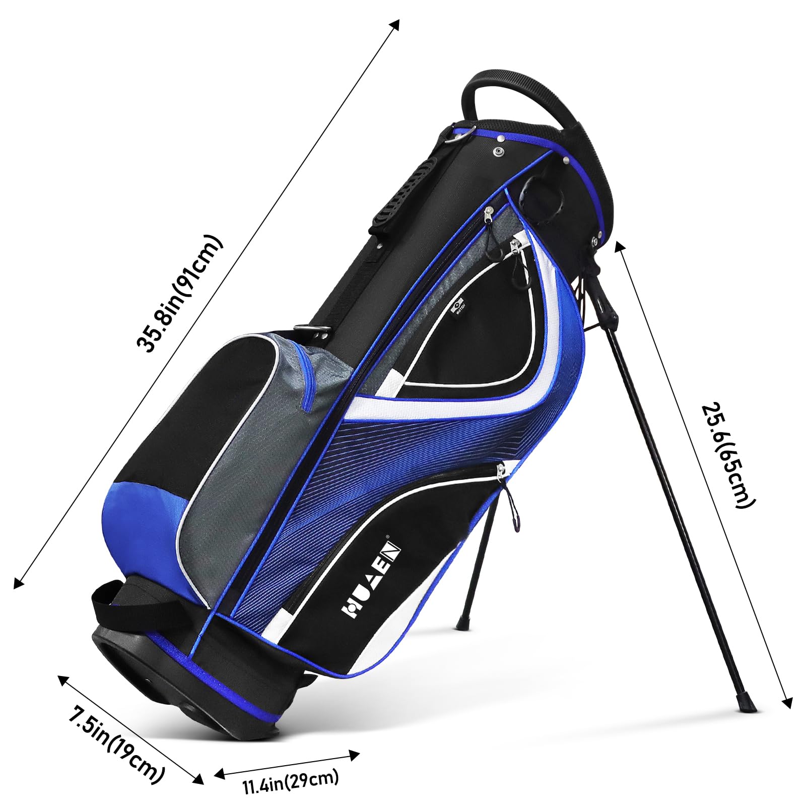 Premium 14-Way Golf Stand Bag with 5 Pockets | Lightweight Waterproof Nylon & Ergonomic Straps | Perfect for Men & Women Golfers | Ideal for Course Play, Driving Range & Tournament Use