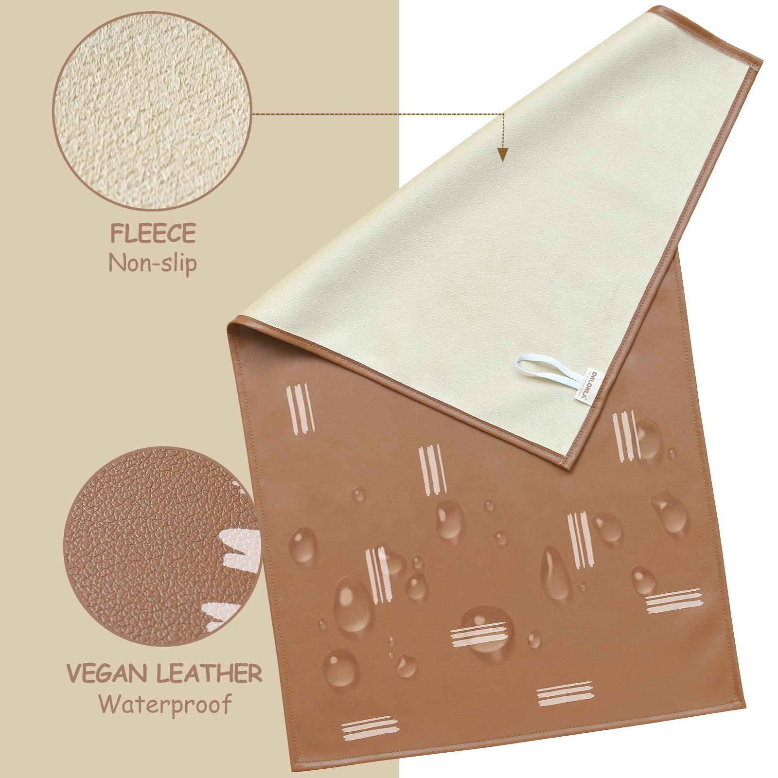 Owlowla Portable Baby Diaper Changing Pad - Waterproof Travel Changing Mat with Liner for Newborns & Toddlers (Beige & Brush Strokes Design) | Perfect for Nursery, Travel, and On-the-Go Diaper Changes