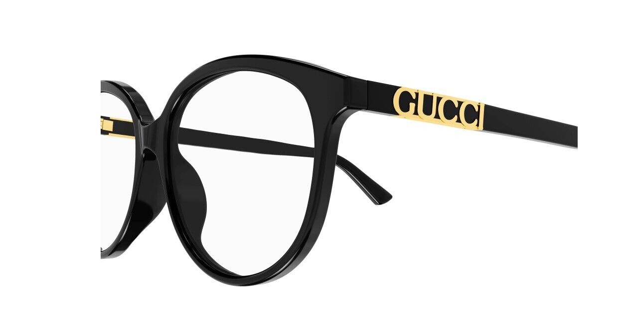 Gucci GG1194OA 001 Black with Gucci Bold Logo Soft Cat Eye Women's Eyeglasses