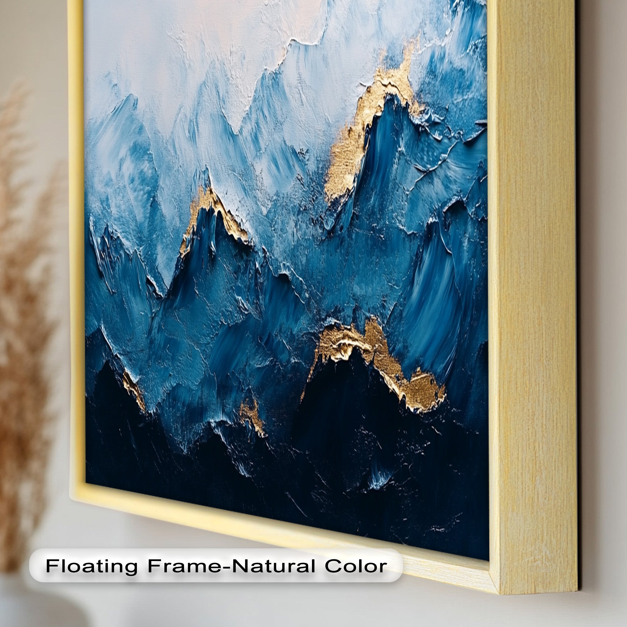 Blue Ridge Art - Handmade Abstract Mountain Oil Painting on Canvas for Home & Office Wall Decor