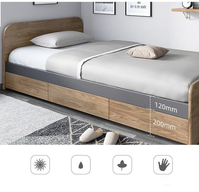 ELIAS Solid Wood Bed Frame - Single, Queen Size (1m, 1.2m, 1.5m) - Sturdy Wooden Bed for Bedroom, Guest Room & Dorm - Easy Assembly & Modern Design