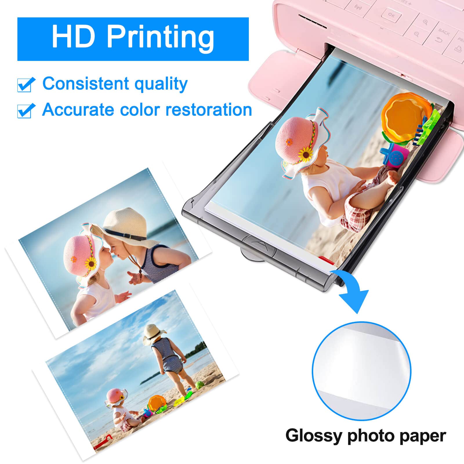 Compatible Canon KP-108IN KP108 12-Color Ink Cartridge & 432-Sheet Photo Paper Set (4