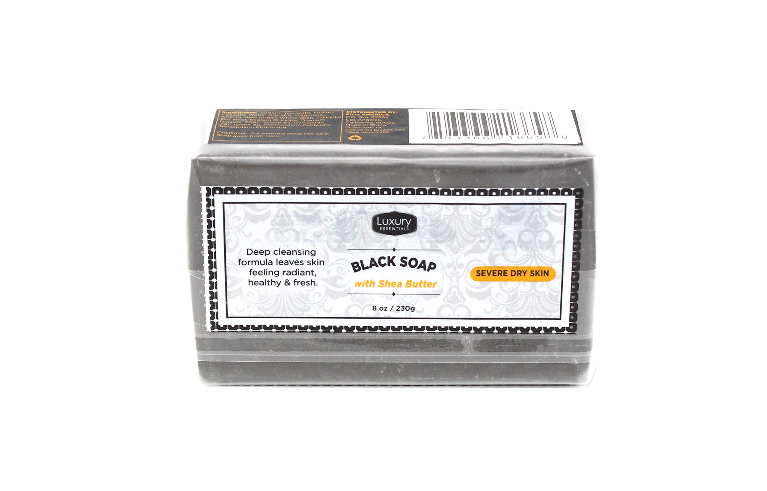 Natural Shea Butter Bar Soap 8 oz (2 Pack) - Moisturizing Black Soap for Dry Skin - Perfect for Shower, Bath & Gift Sets