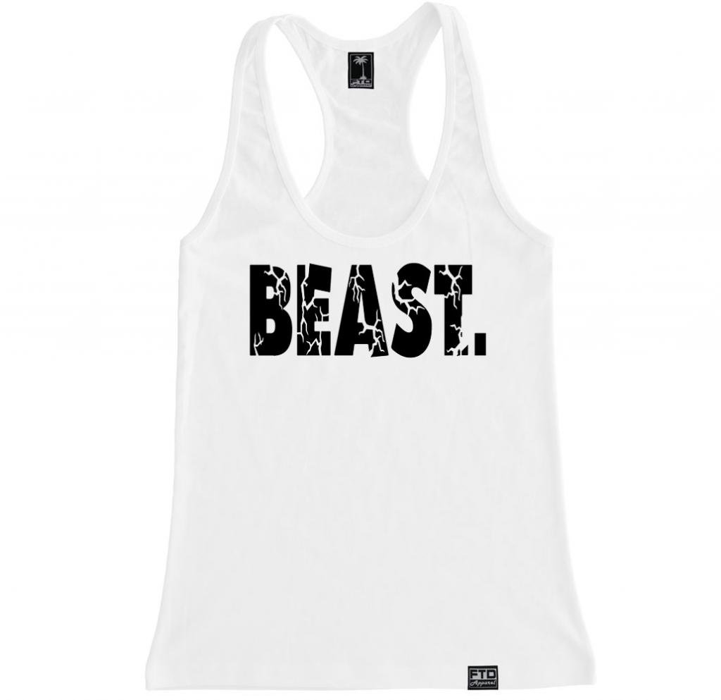 FTD Apparel Women's Beast Racerback Tank Top - Soft Workout Shirts for Yoga, Gym & Running - Breathable Athletic Tops for Women