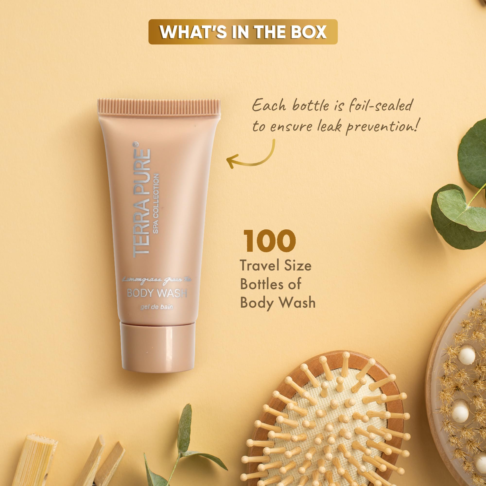 Premium Travel-Size Spa Essentials: Luxury Hotel Shampoo, Conditioner & Body Wash Set (0.85 oz Tubes, Case of 100) - Perfect for Hotels, Gyms, Travel Kits & Guest Amenities