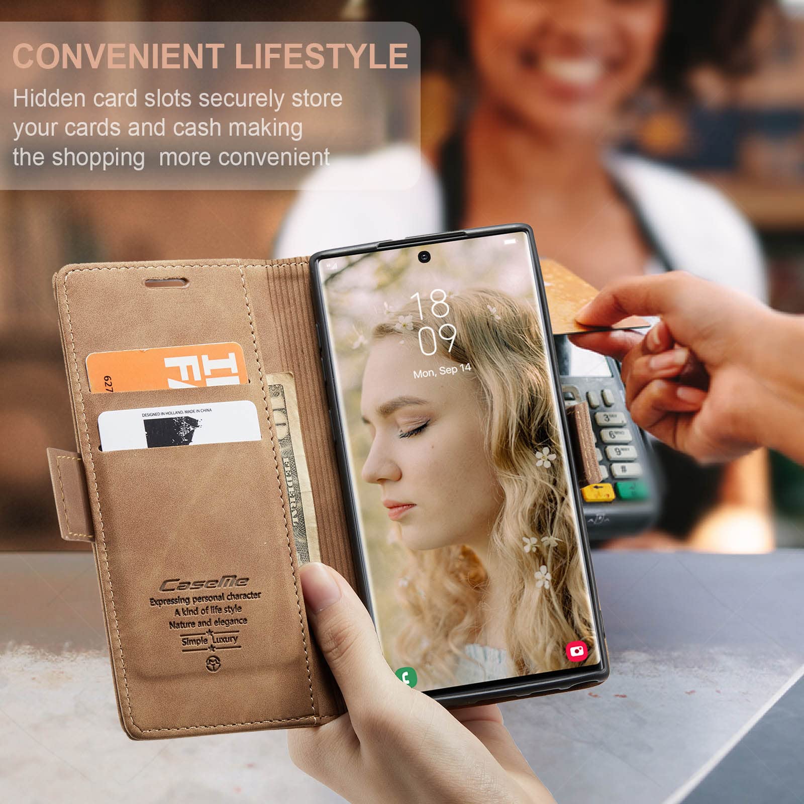 Premium PU Leather Wallet Case for Samsung Galaxy S22 Ultra 5G - Vintage Matte Flip Cover with Card Slots, Magnetic Closure & Stand Function | Shockproof Full Protection | Brown | Perfect for Business, Travel & Everyday Use