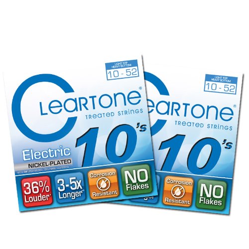 Cleartone Electric Guitar Strings Nickel Wound - LT Top Heavy Bottom 10-52 Gauge (2 Packs) | Perfect for Rock, Blues & Metal Guitarists
