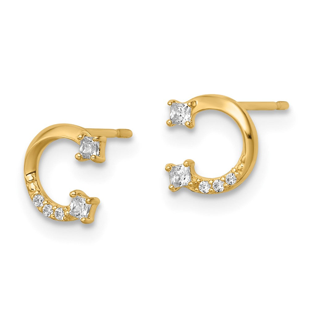 Gold CZ Horseshoe Post Earrings for Women - Lucky Charm Stud Earrings - Hypoallergenic Fashion Jewelry Gift - Perfect for Everyday Wear, Parties & Special Occasions