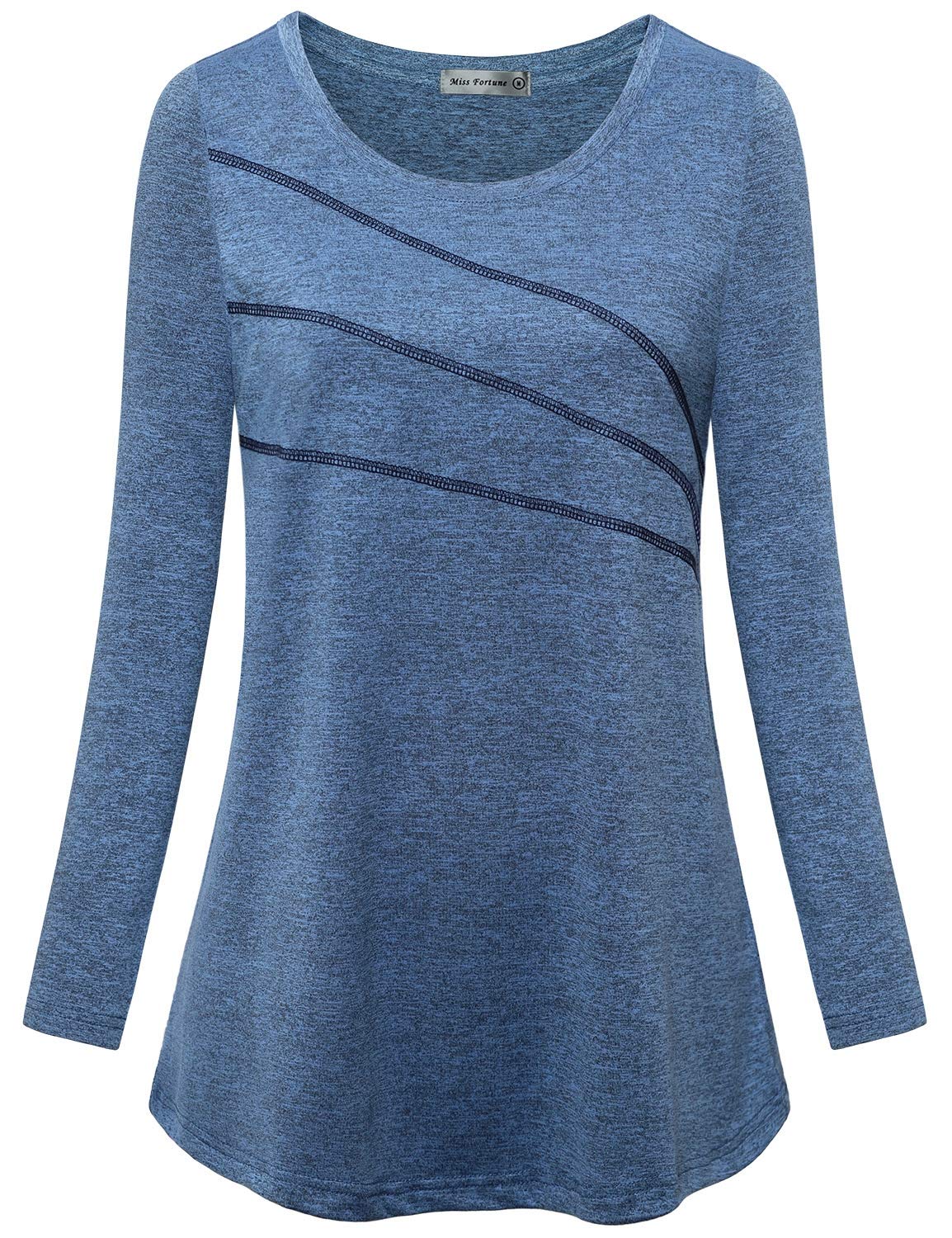 Miss Fortune Women's Workout Tops - Breathable Moisture Wicking Active Shirts for Yoga, Running, Hiking & Gym | Perfect for Fitness Training & Outdoor Activities