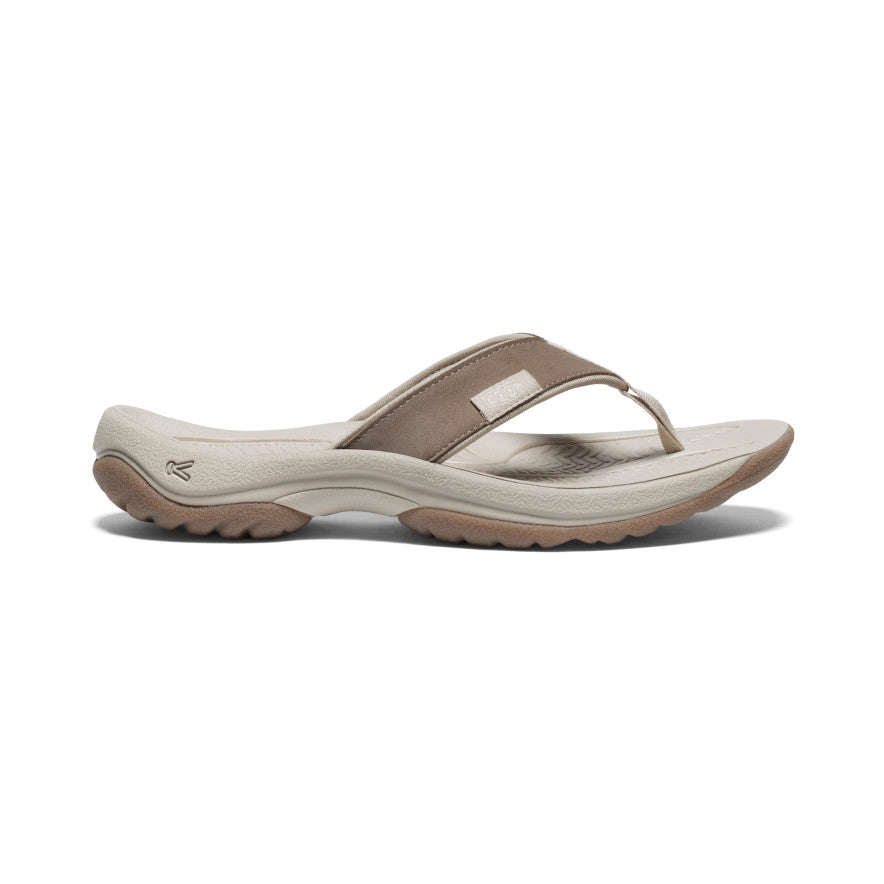 Women's Kona Leather Flip Flops - Brindle/Silver Birch | Comfortable & Stylish Sandals for Beach, Pool & Summer Outings
